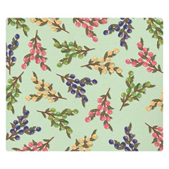 Berries Flowers Pattern Print Premium Plush Fleece Blanket (small)