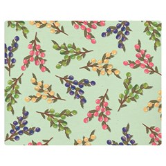 Berries Flowers Pattern Print Premium Plush Fleece Blanket (medium)