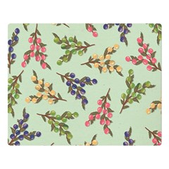 Berries Flowers Pattern Print Premium Plush Fleece Blanket (large) by Maspions