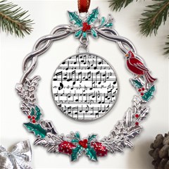 Harmonize Your Soul Metal X mas Wreath Holly Leaf Ornament by RiverRootz