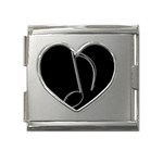 Eighth Note 8e245177-3b01-46c5-8203-b2dfeddb6d62 Mega Link Heart Italian Charm (18mm) Front