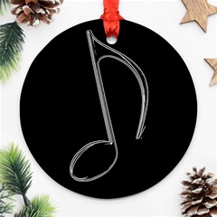 Eighth Note 8e245177-3b01-46c5-8203-b2dfeddb6d62 Round Ornament (two Sides)