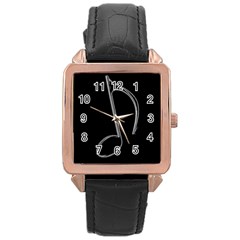 Eighth Note 8e245177-3b01-46c5-8203-b2dfeddb6d62 Rose Gold Leather Watch  by RiverRootz