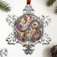 Eighth Note 8e245177-3b01-46c5-8203-b2dfeddb6d62 Metal Small Snowflake Ornament by RiverRootz