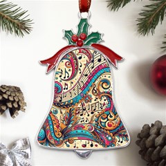 Eighth Note 8e245177-3b01-46c5-8203-b2dfeddb6d62 Metal Holly Leaf Bell Ornament