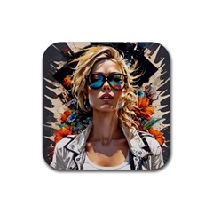 Colorful Model Rubber Coaster (square) by Sparkle