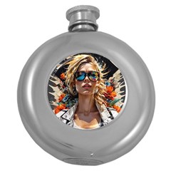 Colorful Model Round Hip Flask (5 Oz) by Sparkle