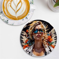 Colorful Model Uv Print Round Tile Coaster by Sparkle