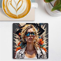 Colorful Model Uv Print Square Tile Coaster  by Sparkle