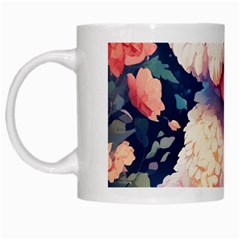 Cute Puppy With Flowers White Mug by Sparkle