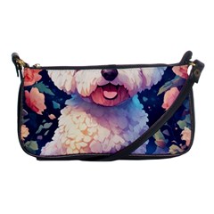 Cute Puppy With Flowers Shoulder Clutch Bag by Sparkle