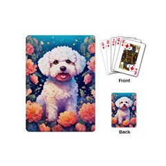 Cute Puppy With Flowers Playing Cards Single Design (mini)