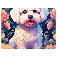 Cute Puppy With Flowers Two Sides Premium Plush Fleece Blanket (baby Size) by Sparkle