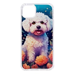 Cute Puppy With Flowers Iphone 14 Plus Tpu Uv Print Case by Sparkle