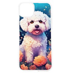 Cute Puppy With Flowers Iphone 15 Tpu Uv Print Case by Sparkle