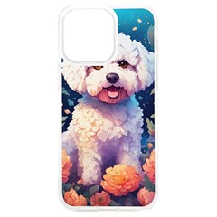 Cute Puppy With Flowers Iphone 15 Plus Tpu Uv Print Case