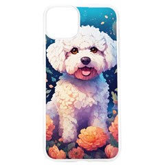 Cute Puppy With Flowers Iphone 15 Pro Tpu Uv Print Case by Sparkle