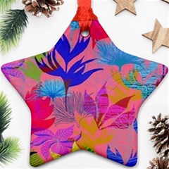 Pink And Blue Floral Ornament (star)