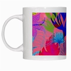 Pink And Blue Floral White Mug by Sparkle