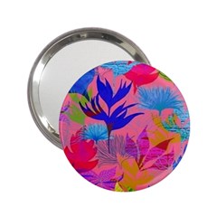 Pink And Blue Floral 2 25  Handbag Mirrors by Sparkle