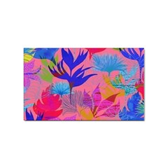 Pink And Blue Floral Sticker Rectangular (100 Pack) by Sparkle