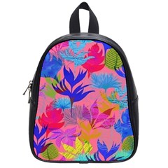 Pink And Blue Floral School Bag (small) by Sparkle