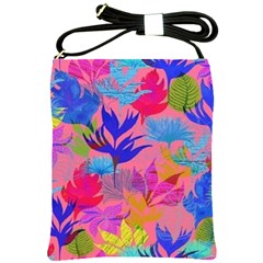 Pink And Blue Floral Shoulder Sling Bag by Sparkle