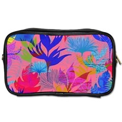 Pink And Blue Floral Toiletries Bag (two Sides) by Sparkle