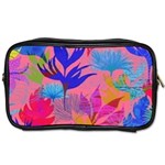 Pink And Blue Floral Toiletries Bag (Two Sides) Front