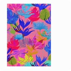 Pink And Blue Floral Large Garden Flag (two Sides) by Sparkle