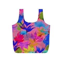 Pink And Blue Floral Full Print Recycle Bag (s) by Sparkle