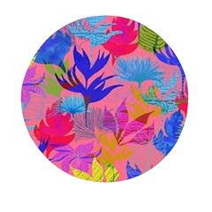 Pink And Blue Floral Mini Round Pill Box by Sparkle