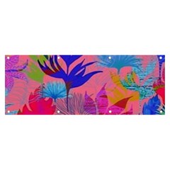 Pink And Blue Floral Banner And Sign 8  X 3  by Sparkle