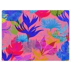 Pink And Blue Floral Two Sides Premium Plush Fleece Blanket (baby Size) by Sparkle