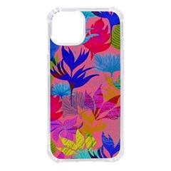 Pink And Blue Floral Iphone 14 Tpu Uv Print Case by Sparkle