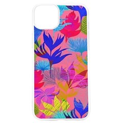 Pink And Blue Floral Iphone 15 Pro Tpu Uv Print Case by Sparkle