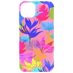 Pink And Blue Floral Iphone 15 Pro Black Uv Print Pc Hardshell Case by Sparkle