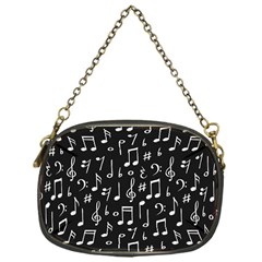 Chalk Music Notes Signs Seamless Pattern Chain Purse (one Side) by Ravend