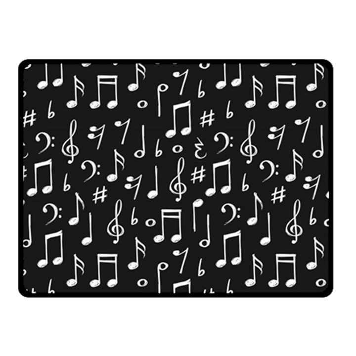 Chalk Music Notes Signs Seamless Pattern Fleece Blanket (Small)