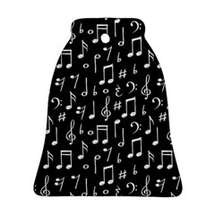 Chalk Music Notes Signs Seamless Pattern Bell Ornament (two Sides) by Ravend