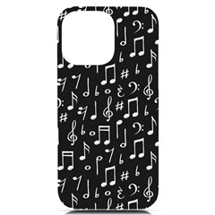 Chalk Music Notes Signs Seamless Pattern Iphone 14 Pro Max Black Uv Print Case by Ravend