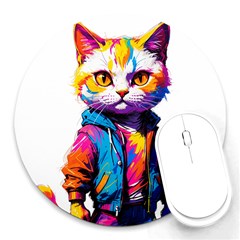 Wild cat Round Mousepad