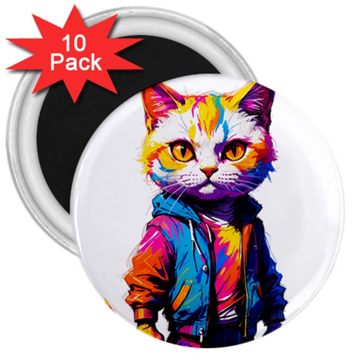 Wild cat 3  Magnets (10 pack) 