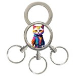 Wild cat 3-Ring Key Chain Front