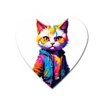 Wild cat Heart Magnet Front