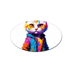 Wild cat Sticker Oval (100 pack)