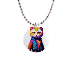 Wild cat 1  Button Necklace