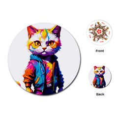 Wild cat Playing Cards Single Design (Round)