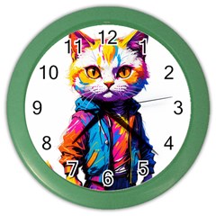 Wild cat Color Wall Clock