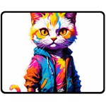 Wild cat Fleece Blanket (Medium) 60 x50  Blanket Front